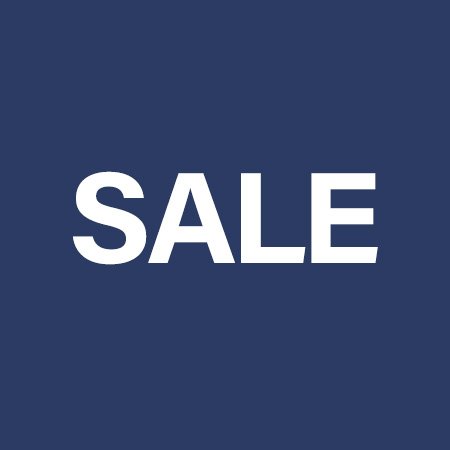 Bold white text reading "SALE" centered on a dark blue background, promoting special retail discounts and limited-time shopping deals.